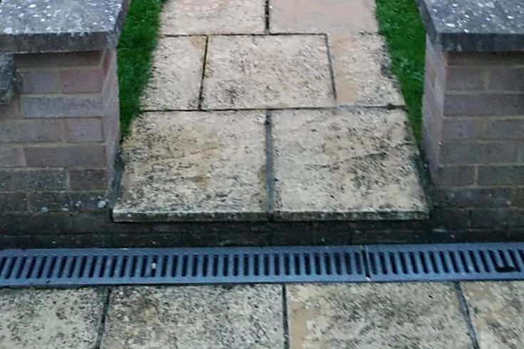 Patio area before