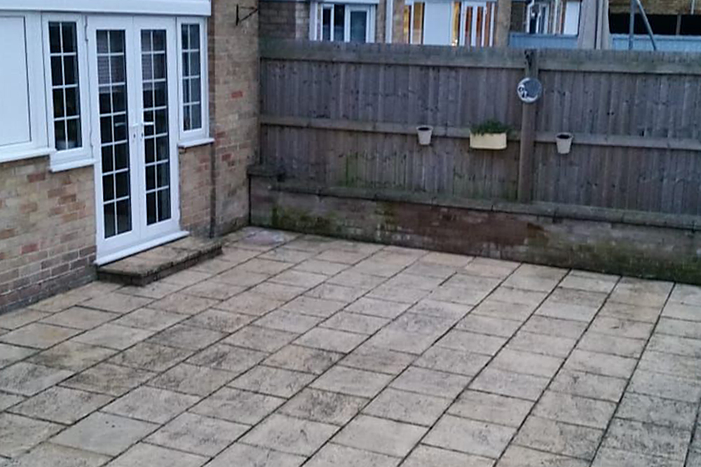 patio area before