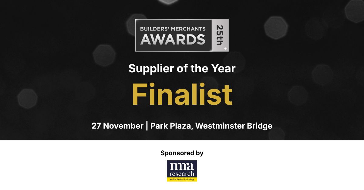 Supplier of the year finalist banner for the Builders Merchant Awards 2026